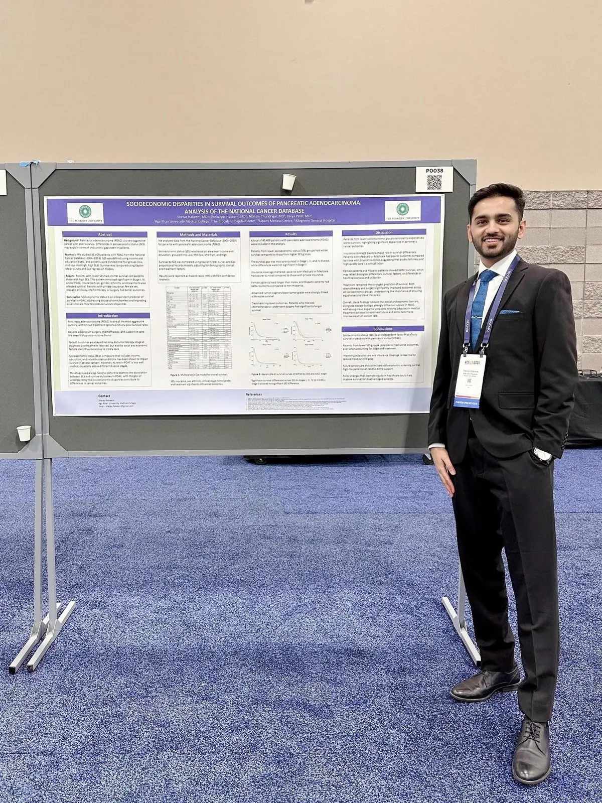 Sheraz Hakeem with a first-author poster at ACG, 2025.